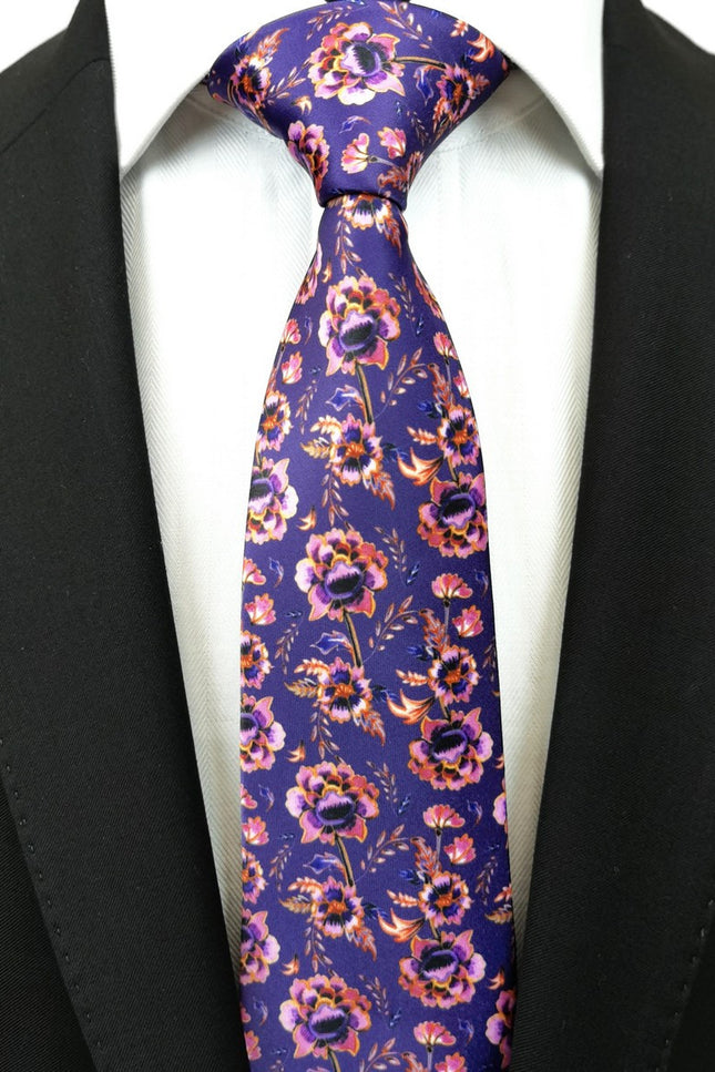 Lilac Pink Floral Tie
