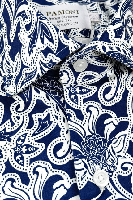 Navy Floral Paisley Shirt