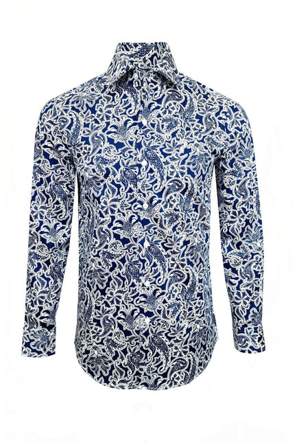 Navy Floral Paisley Shirt