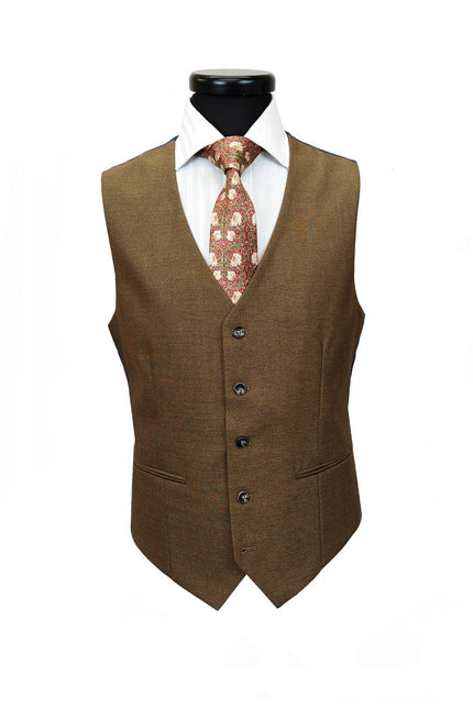 Gold Brown 3-Piece Suit Waistcoat