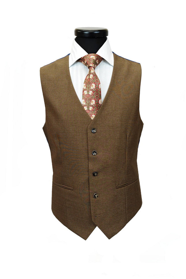 Gold Brown 3-Piece Suit Waistcoat