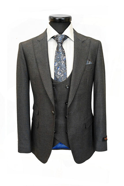 Dark Grey Birdseye 3-Piece Suit