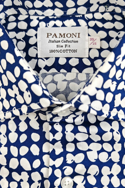 Blue and White Checkered Print Shirt