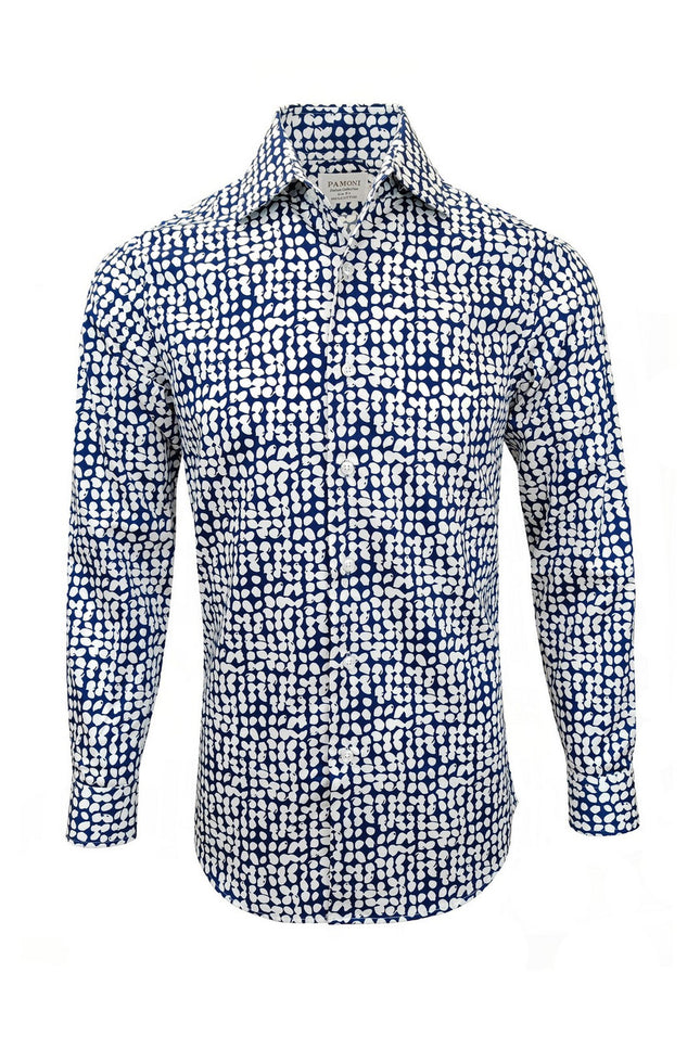 Blue and White Checkered Print Shirt