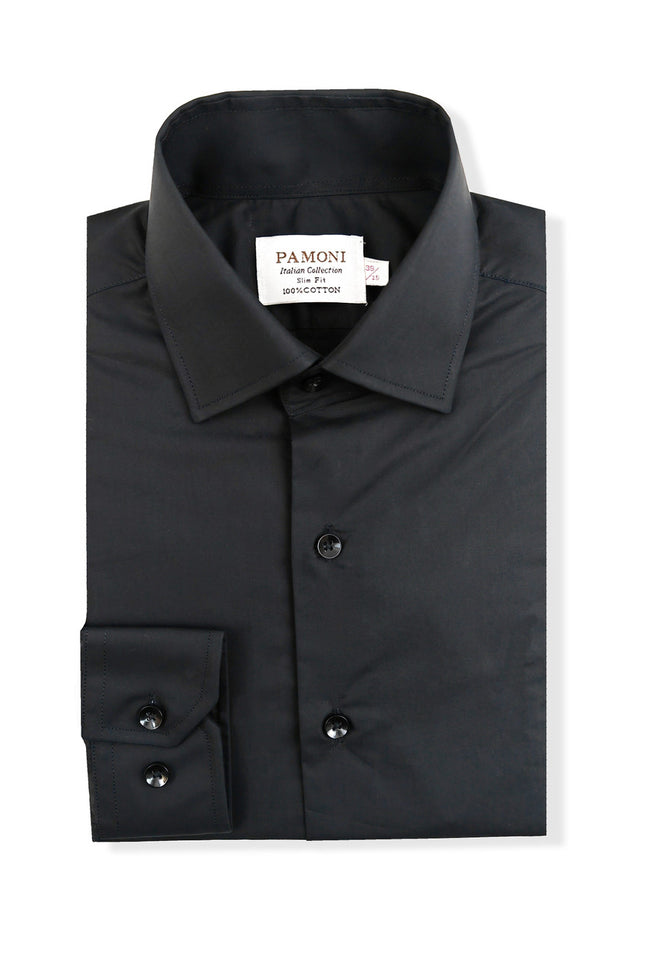 Plain Black Slim Fit Shirt