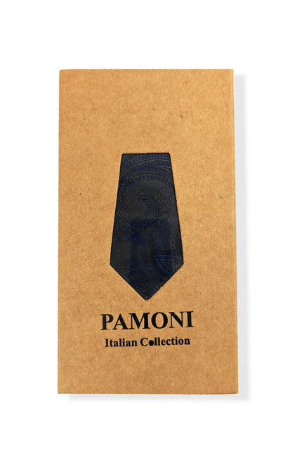Grey Blue Paisley Tie & Pocket Square Set