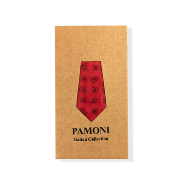 Ensemble cravate et pochette à motif géométrique rouge