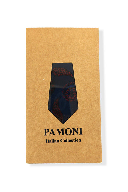 Blue Burgundy Paisley Tie & Pocket Square Set
