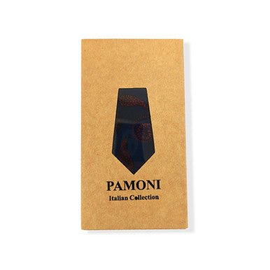 Ensemble cravate et pochette à motif cachemire bleu bordeaux