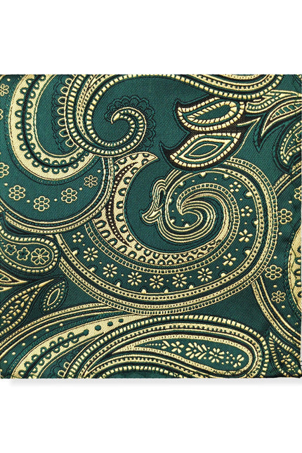 Green Paisley Tie & Pocket Square Set