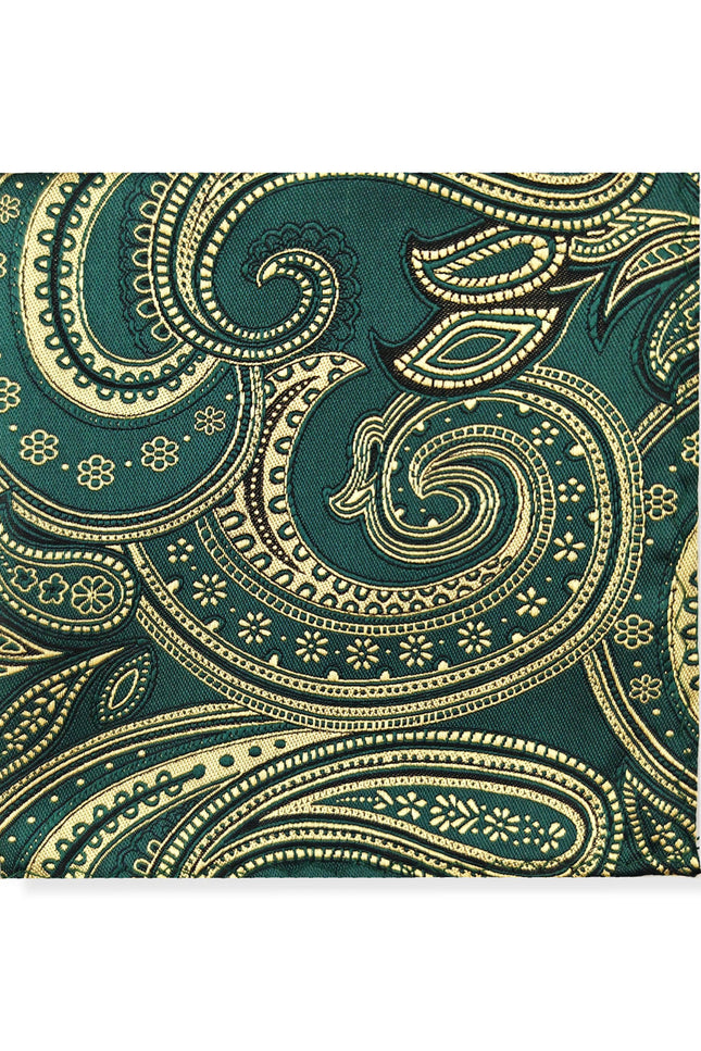 Green Paisley Tie & Pocket Square Set