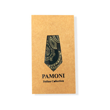 Ensemble cravate et pochette à motif cachemire vert