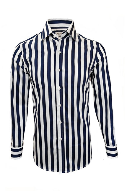 White Navy Bold Stripe Shirt