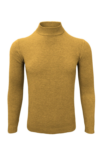 Mustard High Neck Slim Fit Jumper