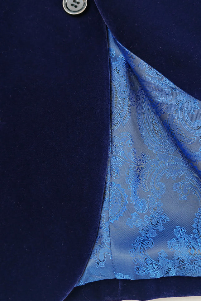 Blazer en velours bleu marine pour homme