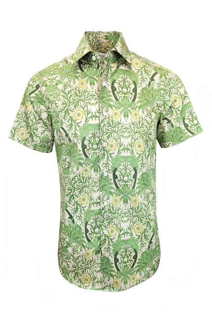 Green Nature-Inspired Design Short Sleeves Shirt