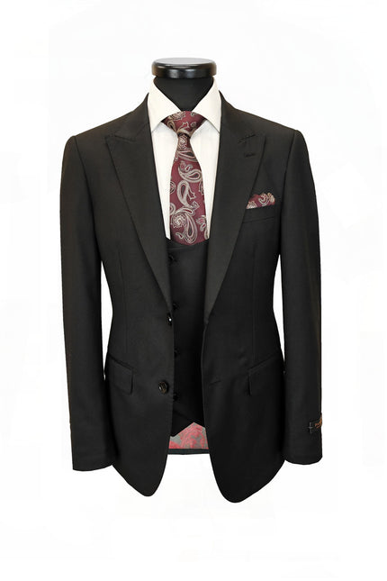 Men's 3-Piece Black Slim Fit Suit
