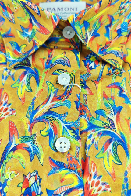 Golden Floral Breeze Women's Fitted Shirt
