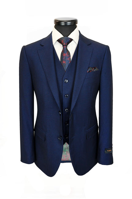 Men’s Navy Blue 3-Piece Slim Fit Suit