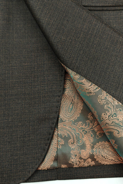 Brown 3-Piece Wool Blend Suit