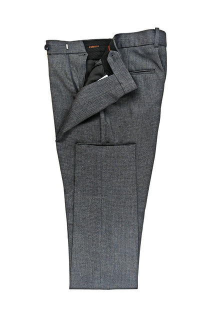 Grey Double-Breasted Slim Fit Wool Blend Suit