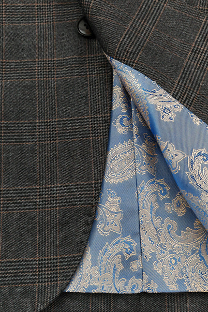 Men's Grey Prince Of Wales Check 3-Piece Suit