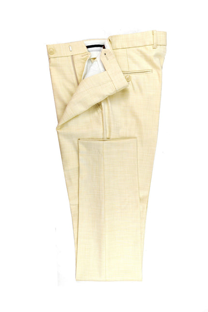 Elegant Cream Double-Breasted Slim Fit Suit