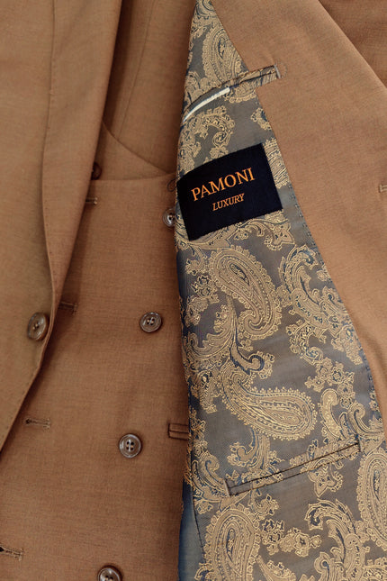 The Executive Slim-Fit Three-Piece Suit – Camel Wool Blend