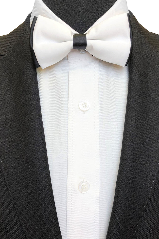White & black double coloured bow tie
