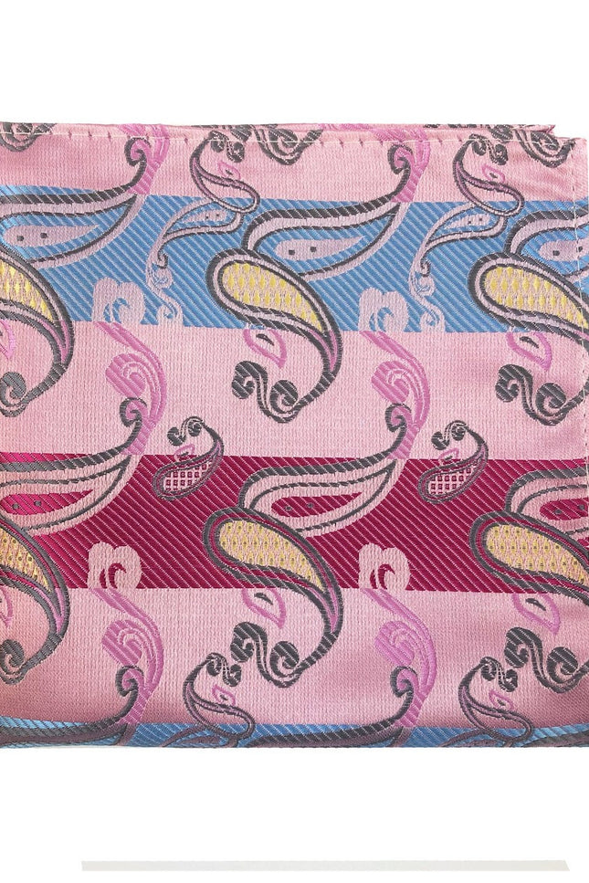 Pink & Blue Paisley Pocket Square