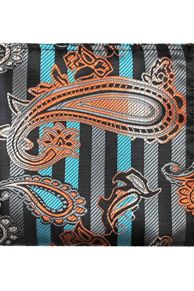 Striped Paisley Pocket Square