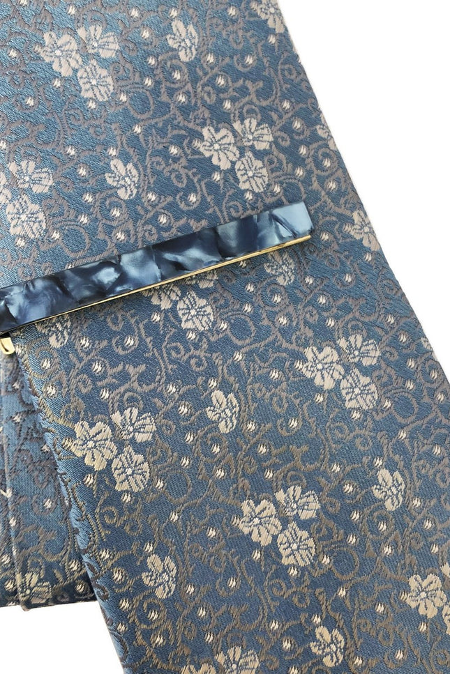 Blue Marble Effect Tie Clip