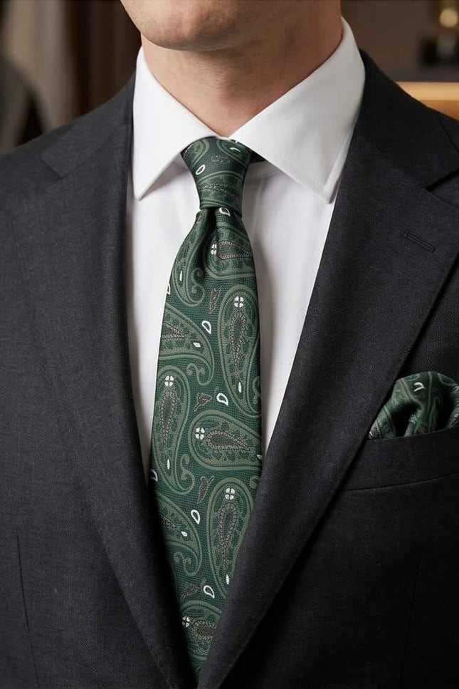 Emerald Paisley Luxury Tie Gift Set