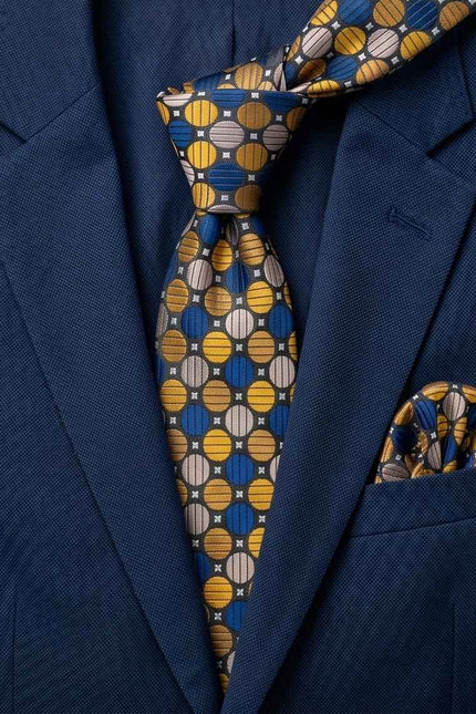 Geometric Circles Tie & Cufflink Set