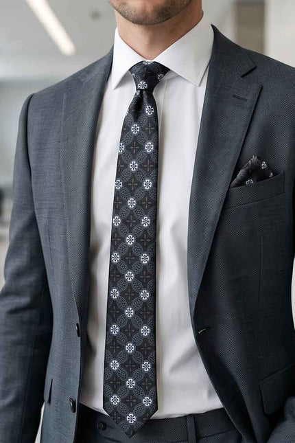 The "Midnight Bloom" Tie & Cufflink Set