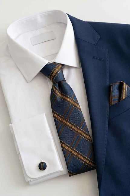 The "Regal Plaid" Tie & Cufflink Set