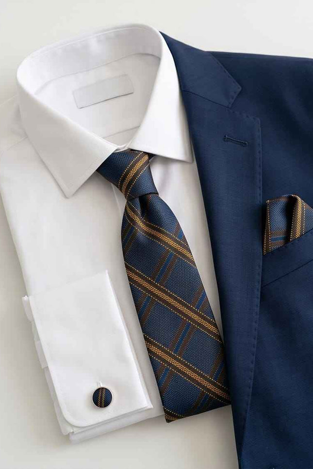 The "Regal Plaid" Tie & Cufflink Set