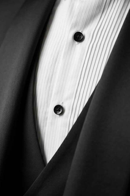 Classic Black Shawl Collar Tuxedo with Double-Breasted Vest