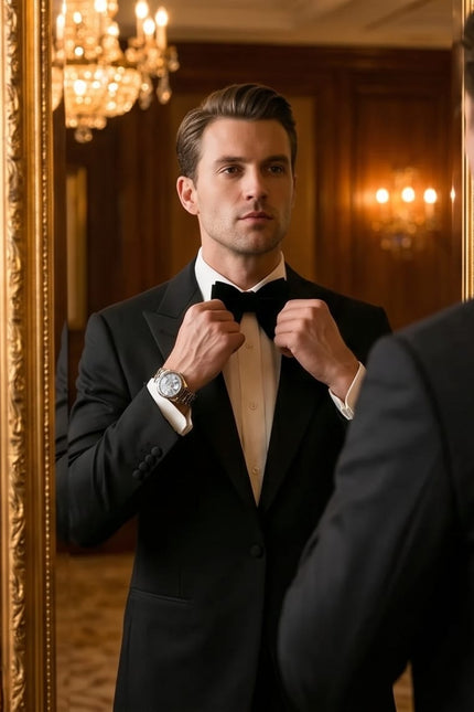 Classic Black Velvet Tuxedo Bow Tie