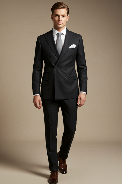 Black Double Breasted Suit