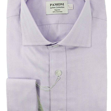 Slim Fit Lilac Herringbone Shirt