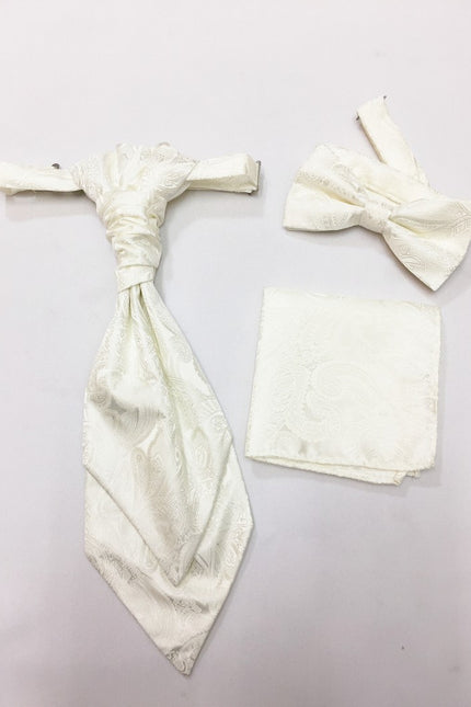 Cream paisley waistcoat & cravat set
