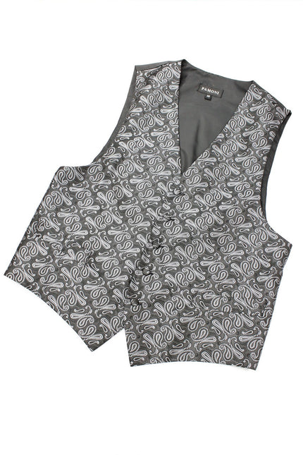 Dark grey paisley waistcoat