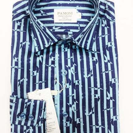 Striped Bird Motif Shirt