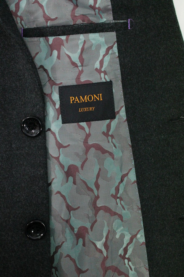 Charcoal Wool Blend Overcoat