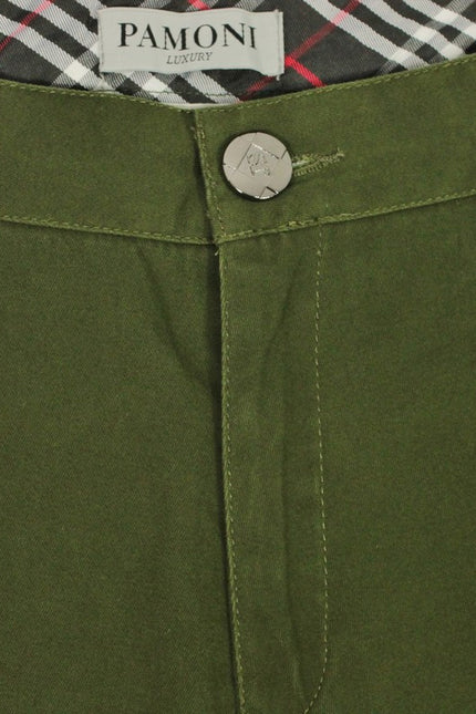 Close up of the army stretch slim fit chino - Pamoni