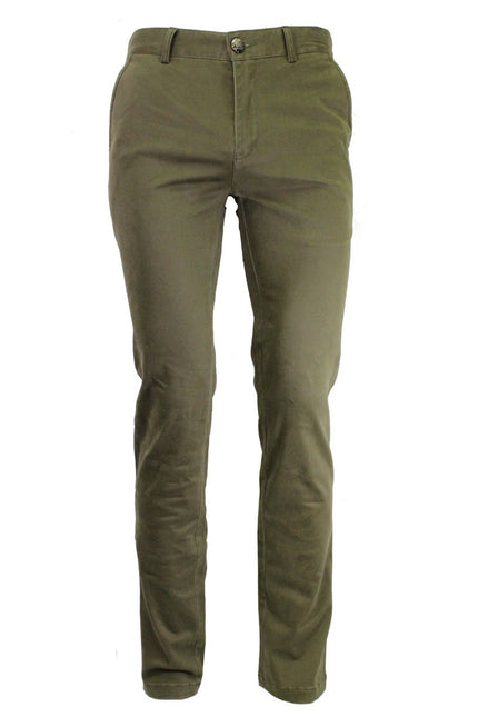 Khaki stretch slim fit chino - Pamoni