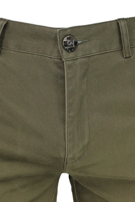 Waistline shot of the khaki stretch slim fit chino - Pamoni