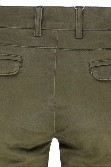 Back side waistline shot of the khaki stretch slim fit chino - Pamoni