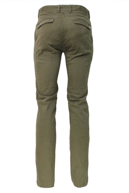 Back side shot of the khaki stretch slim fit chino - Pamoni